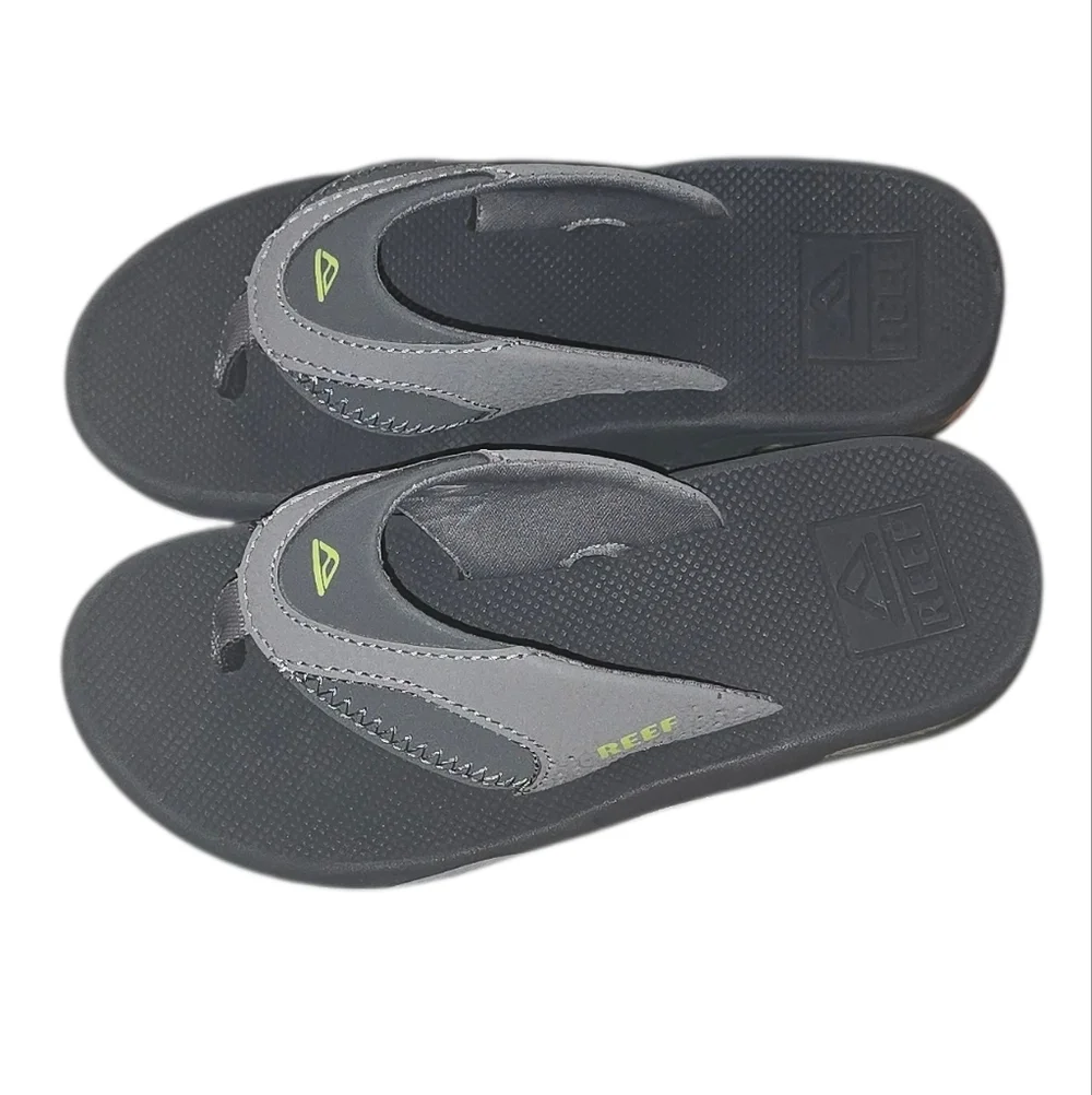 Reef Kids Fanning Gray/Volt Sandals Size 13 Slip On